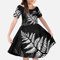 New Zealand Lawn Bowls Personalized Kid Short Sleeve Dress Wrap-Around Silver Fern - Polynesian Pride