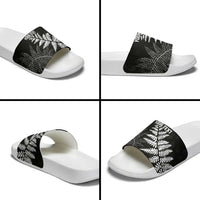 New Zealand Lawn Bowls Personalized Slide Sandals Wrap-Around Silver Fern - Polynesian Pride