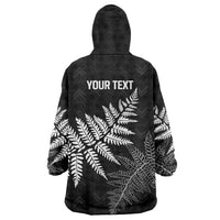 New Zealand Lawn Bowls Personalized Wearable Blanket Hoodie Wrap-Around Silver Fern - Polynesian Pride