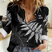 New Zealand Lawn Bowls Personalized Women Casual Shirt Wrap-Around Silver Fern - Polynesian Pride