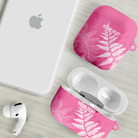 New Zealand Lawn Bowls Breast Cancer Personalized AirPods Case Wrap-Around Silver Fern - Polynesian Pride