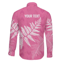 New Zealand Lawn Bowls Breast Cancer Personalized Family Matching Off The Shoulder Long Sleeve Dress and Hawaiian Shirt Wrap-Around Silver Fern LT7 - Polynesian Pride