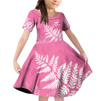 New Zealand Lawn Bowls Breast Cancer Personalized Family Matching Off Shoulder Short Dress and Hawaiian Shirt Wrap-Around Silver Fern - Polynesian Pride