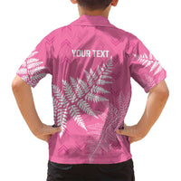 New Zealand Lawn Bowls Breast Cancer Personalized Family Matching Summer Maxi Dress and Hawaiian Shirt Wrap-Around Silver Fern LT7 - Polynesian Pride