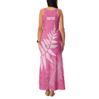 New Zealand Lawn Bowls Breast Cancer Personalized Family Matching Tank Maxi Dress and Hawaiian Shirt Wrap-Around Silver Fern - Polynesian Pride