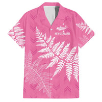 New Zealand Lawn Bowls Breast Cancer Personalized Hawaiian Shirt Wrap-Around Silver Fern LT7 Pink - Polynesian Pride