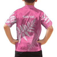 New Zealand Lawn Bowls Breast Cancer Personalized Kid Hawaiian Shirt Wrap-Around Silver Fern LT7 - Polynesian Pride