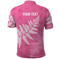 New Zealand Lawn Bowls Breast Cancer Personalized Polo Shirt Wrap-Around Silver Fern - Polynesian Pride