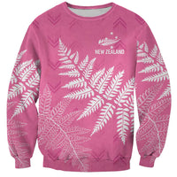 New Zealand Lawn Bowls Breast Cancer Personalized Sweatshirt Wrap-Around Silver Fern - Polynesian Pride