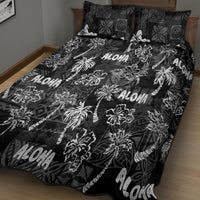 Aloha Vintage Quilt Quilt Bed Set Hawaiian Seamless - Black LT7 - Polynesian Pride