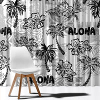 Aloha Vintage Quilt Window Curtain Hawaiian Seamless - White LT7 - Polynesian Pride