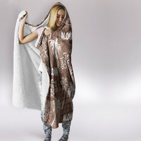 Aloha Vintage Quilt Hooded Blanket Hawaiian Seamless - Brown LT7 - Polynesian Pride