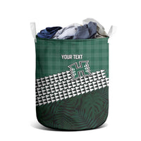 Rainbow Warriors Hawaii Personalized Palaka Laundry Basket - Polynesian Pride