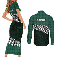 Rainbow Warriors Hawaii Personalized Palaka Couples Matching Short Sleeve Bodycon Dress and Long Sleeve Button Shirt - Polynesian Pride