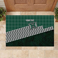 Rainbow Warriors Hawaii Personalized Palaka Rubber Doormat - Polynesian Pride