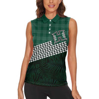 Rainbow Warriors Hawaii Personalized Palaka Women Sleeveless Polo Shirt - Polynesian Pride
