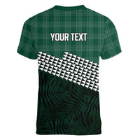 Rainbow Warriors Hawaii Personalized Palaka Women V-Neck T-Shirt - Polynesian Pride