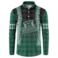 Rainbow Warriors Hawaii Palaka Button Sweatshirt Maile Lei - Polynesian Pride