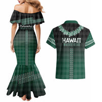 Rainbow Warriors Hawaii Palaka Couples Matching Mermaid Dress and Hawaiian Shirt Maile Lei - Polynesian Pride