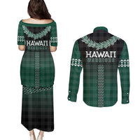 Rainbow Warriors Hawaii Palaka Couples Matching Puletasi and Long Sleeve Button Shirt Maile Lei - Polynesian Pride