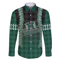 Rainbow Warriors Hawaii Palaka Family Matching Off The Shoulder Long Sleeve Dress and Hawaiian Shirt Maile Lei - Polynesian Pride