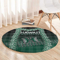 Rainbow Warriors Hawaii Palaka Round Carpet Maile Lei - Polynesian Pride