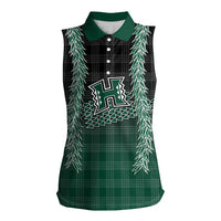 Rainbow Warriors Hawaii Palaka Women Sleeveless Polo Shirt Maile Lei - Polynesian Pride