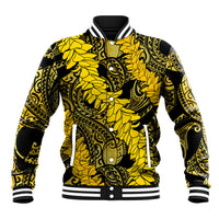 Hawaii Oahu Ilima Lei Baseball Jacket LT7 Unisex Yellow - Polynesian Pride