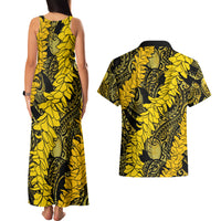 Hawaii Oahu Ilima Lei Couples Matching Tank Maxi Dress and Hawaiian Shirt LT7 - Polynesian Pride