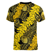 Hawaii Oahu Ilima Lei Women V Neck T Shirt LT7 - Polynesian Pride