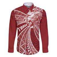 Tonga Independence Day Family Matching Long Sleeve Bodycon Dress and Hawaiian Shirt Tongatapu Lion Ngatu Motifs