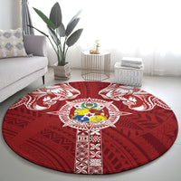 Tonga Independence Day Round Carpet Tongatapu Lion Ngatu Motifs