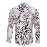 Polynesia Plumeria Lei Family Matching Puletasi and Hawaiian Shirt White Curves Motif LT7 - Polynesian Pride