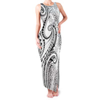 Polynesia Plumeria Lei Family Matching Tank Maxi Dress and Hawaiian Shirt White Curves Motif