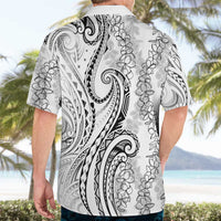 Polynesia Plumeria Lei Hawaiian Shirt White Curves Motif