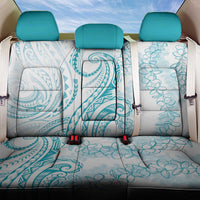 Polynesia Plumeria Lei Back Car Seat Cover White Turquoise Curves Motif LT7 One Size Turquoise - Polynesian Pride