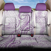 Polynesia Plumeria Lei Back Car Seat Cover White Violet Curves Motif LT7 One Size Violet - Polynesian Pride