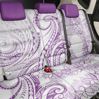 Polynesia Plumeria Lei Back Car Seat Cover White Violet Curves Motif LT7 - Polynesian Pride