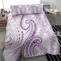 Polynesia Plumeria Lei Bedding Set White Violet Curves Motif LT7 - Polynesian Pride