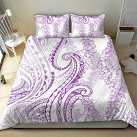 Polynesia Plumeria Lei Bedding Set White Violet Curves Motif LT7 - Polynesian Pride