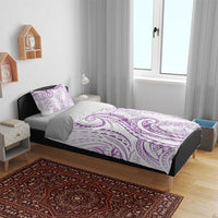 Polynesia Plumeria Lei Bedding Set White Violet Curves Motif LT7 - Polynesian Pride