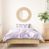 Polynesia Plumeria Lei Bedding Set White Violet Curves Motif LT7 - Polynesian Pride