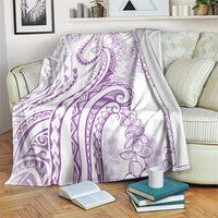 Polynesia Plumeria Lei Blanket White Violet Curves Motif LT7 Violet - Polynesian Pride