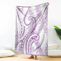 Polynesia Plumeria Lei Blanket White Violet Curves Motif LT7 - Polynesian Pride