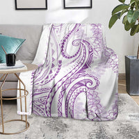 Polynesia Plumeria Lei Blanket White Violet Curves Motif LT7 - Polynesian Pride