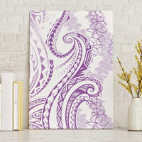 Polynesia Plumeria Lei Canvas Wall Art White Violet Curves Motif