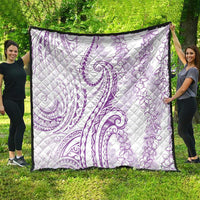 Polynesia Plumeria Lei Quilt White Violet Curves Motif LT7 - Polynesian Pride