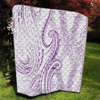 Polynesia Plumeria Lei Quilt White Violet Curves Motif LT7 - Polynesian Pride