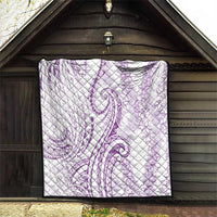 Polynesia Plumeria Lei Quilt White Violet Curves Motif LT7 - Polynesian Pride