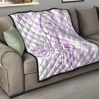 Polynesia Plumeria Lei Quilt White Violet Curves Motif LT7 - Polynesian Pride